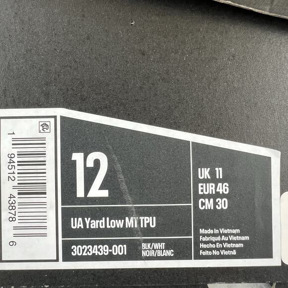 Under Armour Yard Mt Black White 3023439 001 Mens Size 12 NEW Baseball Shoes main image 9
